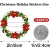 image:imageG2PLUS 120Pcs Christmas Gift Stickers  2 Inch Round Kraft Paper Christmas Holiday Wreath Labels Stickers for Gift Wrapping Party Favors DIY CraftsWhite Green Red