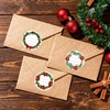 image:imageG2PLUS 120Pcs Christmas Gift Stickers  2 Inch Round Kraft Paper Christmas Holiday Wreath Labels Stickers for Gift Wrapping Party Favors DIY CraftsWhite Green Red