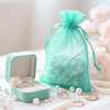 image:imageG2PLUS 25PCS Drawsring Organza Bags 5x7 inches  Light Green Organza Gift Bag Sheer Mesh Pouches for Candy Jewelry Fruits Wedding Party FavorsAqua Blue