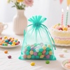 image:imageG2PLUS 25PCS Drawsring Organza Bags 5x7 inches  Light Green Organza Gift Bag Sheer Mesh Pouches for Candy Jewelry Fruits Wedding Party FavorsAqua Blue