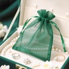 image:imageG2PLUS 25PCS Drawsring Organza Bags 5x7 inches  Light Green Organza Gift Bag Sheer Mesh Pouches for Candy Jewelry Fruits Wedding Party FavorsDark Green