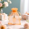 image:imageG2PLUS 25PCS Drawsring Organza Bags 5x7 inches  Light Green Organza Gift Bag Sheer Mesh Pouches for Candy Jewelry Fruits Wedding Party FavorsOrange