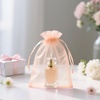 image:imageG2PLUS 25PCS Drawsring Organza Bags 5x7 inches  Light Green Organza Gift Bag Sheer Mesh Pouches for Candy Jewelry Fruits Wedding Party FavorsPeach