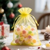image:imageG2PLUS 25PCS Drawsring Organza Bags 5x7 inches  Light Green Organza Gift Bag Sheer Mesh Pouches for Candy Jewelry Fruits Wedding Party FavorsYellow