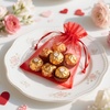 image:imageG2PLUS 30PCS Red Oragnza Bags 4x6 In  Drawstring Organza Bags Sheer Mesh Jewelry Pouches Candy Gift Wrap Pouches for Christmas Valentines Day Wedding Party Favors