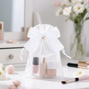 image:imageG2PLUS 30Pcs Rose Organza Bags 4x6 InchPink Wedding Favor Bags Sheer Mesh Jewelry Pouches with Drawstring for Bridal Shower Baby Shower Valentines Day Party FavorsWhite Bow