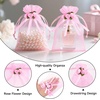 image:imageG2PLUS 30Pcs Rose Organza Bags 4x6 InchPink Wedding Favor Bags Sheer Mesh Jewelry Pouches with Drawstring for Bridal Shower Baby Shower Valentines Day Party FavorsPink Rose Flower