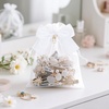 image:imageG2PLUS 30Pcs Rose Organza Bags 4x6 InchPink Wedding Favor Bags Sheer Mesh Jewelry Pouches with Drawstring for Bridal Shower Baby Shower Valentines Day Party FavorsWhite Bow