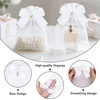 image:imageG2PLUS 30Pcs Rose Organza Bags 4x6 InchPink Wedding Favor Bags Sheer Mesh Jewelry Pouches with Drawstring for Bridal Shower Baby Shower Valentines Day Party FavorsWhite Bow