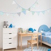 image:imageG2PLUS 39Ft Triangle Bunting Banner Green Blue Cotton Pennant Banner 42pcs Reusable Fabric Triangle Flags Party Decoration for Wedding Birthday Garden Party Spring Picnic Baby Shower DecorationsBlue