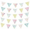 image:imageG2PLUS 39Ft Triangle Bunting Banner Green Blue Cotton Pennant Banner 42pcs Reusable Fabric Triangle Flags Party Decoration for Wedding Birthday Garden Party Spring Picnic Baby Shower DecorationsPink Green Yellow