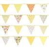 image:imageG2PLUS 39Ft Triangle Bunting Banner Green Blue Cotton Pennant Banner 42pcs Reusable Fabric Triangle Flags Party Decoration for Wedding Birthday Garden Party Spring Picnic Baby Shower DecorationsYellow