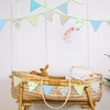 image:imageG2PLUS 39Ft Triangle Bunting Banner Green Blue Cotton Pennant Banner 42pcs Reusable Fabric Triangle Flags Party Decoration for Wedding Birthday Garden Party Spring Picnic Baby Shower DecorationsGreen