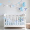 image:imageG2PLUS 39Ft Triangle Bunting Banner Green Blue Cotton Pennant Banner 42pcs Reusable Fabric Triangle Flags Party Decoration for Wedding Birthday Garden Party Spring Picnic Baby Shower DecorationsGrey  Blue