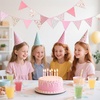 image:imageG2PLUS 39Ft Triangle Bunting Banner Green Blue Cotton Pennant Banner 42pcs Reusable Fabric Triangle Flags Party Decoration for Wedding Birthday Garden Party Spring Picnic Baby Shower DecorationsPink