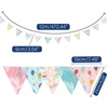 image:imageG2PLUS 39Ft Triangle Bunting Banner Green Blue Cotton Pennant Banner 42pcs Reusable Fabric Triangle Flags Party Decoration for Wedding Birthday Garden Party Spring Picnic Baby Shower DecorationsPink Green Yellow