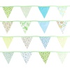image:imageG2PLUS 39Ft Triangle Bunting Banner Green Blue Cotton Pennant Banner 42pcs Reusable Fabric Triangle Flags Party Decoration for Wedding Birthday Garden Party Spring Picnic Baby Shower DecorationsGreen