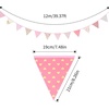 image:imageG2PLUS 39Ft Triangle Bunting Banner Green Blue Cotton Pennant Banner 42pcs Reusable Fabric Triangle Flags Party Decoration for Wedding Birthday Garden Party Spring Picnic Baby Shower DecorationsPink