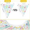 image:imageG2PLUS 39Ft Triangle Bunting Banner Green Blue Cotton Pennant Banner 42pcs Reusable Fabric Triangle Flags Party Decoration for Wedding Birthday Garden Party Spring Picnic Baby Shower DecorationsPink Green Yellow