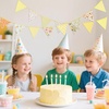 image:imageG2PLUS 39Ft Triangle Bunting Banner Green Blue Cotton Pennant Banner 42pcs Reusable Fabric Triangle Flags Party Decoration for Wedding Birthday Garden Party Spring Picnic Baby Shower DecorationsYellow