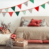 image:imageG2PLUS 39Ft Triangle Bunting Banner Green Blue Cotton Pennant Banner 42pcs Reusable Fabric Triangle Flags Party Decoration for Wedding Birthday Garden Party Spring Picnic Baby Shower DecorationsRed  Green