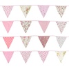 image:imageG2PLUS 39Ft Triangle Bunting Banner Green Blue Cotton Pennant Banner 42pcs Reusable Fabric Triangle Flags Party Decoration for Wedding Birthday Garden Party Spring Picnic Baby Shower DecorationsPink