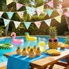image:imageG2PLUS 39Ft Triangle Bunting Banner Green Blue Cotton Pennant Banner 42pcs Reusable Fabric Triangle Flags Party Decoration for Wedding Birthday Garden Party Spring Picnic Baby Shower DecorationsPink Green Yellow