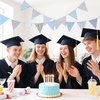 image:imageG2PLUS 39Ft Triangle Bunting Banner Green Blue Cotton Pennant Banner 42pcs Reusable Fabric Triangle Flags Party Decoration for Wedding Birthday Garden Party Spring Picnic Baby Shower DecorationsGrey  Blue