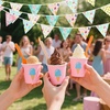 image:imageG2PLUS 39Ft Triangle Bunting Banner Green Blue Cotton Pennant Banner 42pcs Reusable Fabric Triangle Flags Party Decoration for Wedding Birthday Garden Party Spring Picnic Baby Shower DecorationsPink Green Yellow