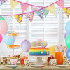 image:imageG2PLUS 39Ft Triangle Bunting Banner Green Blue Cotton Pennant Banner 42pcs Reusable Fabric Triangle Flags Party Decoration for Wedding Birthday Garden Party Spring Picnic Baby Shower DecorationsMixedcolor