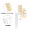 image:imageG2PLUS 4PCS Folding Eyelash Comb Eyebrow Comb Metal Teeth Eyelash Separator Comb Eyelash Brush and Comb Professional Tool for Define Lash amp Brow PinkBlackTransparent