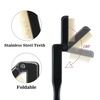 image:imageG2PLUS 4PCS Folding Eyelash Comb Eyebrow Comb Metal Teeth Eyelash Separator Comb Eyelash Brush and Comb Professional Tool for Define Lash amp Brow PinkBlackBlack