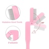 image:imageG2PLUS 4PCS Folding Eyelash Comb Eyebrow Comb Metal Teeth Eyelash Separator Comb Eyelash Brush and Comb Professional Tool for Define Lash amp Brow PinkBlackBaby Pink
