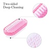 image:imageG2PLUS 4PCS Nail Brush Double Sided Nail Scrubber Brush Soft Stiff Bristles fingernail Cleaning Brush Angle Nails Toes Cleaning Brush for Men WomenPinkTransparent