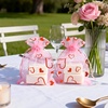 image:imageG2PLUS 50PCS Valentines Gift Bags Organza 3x4in Pink Foil Heart Sheer Mesh Organza Pouches with Drawstring for Valentines Day Party Favors Candy Gift Bags amp Wedding FavorsPink Red  5x7
