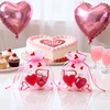 image:imageG2PLUS 50PCS Valentines Gift Bags Organza 3x4in Pink Foil Heart Sheer Mesh Organza Pouches with Drawstring for Valentines Day Party Favors Candy Gift Bags amp Wedding FavorsPink Red  3x4