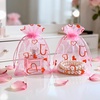 image:imageG2PLUS 50PCS Valentines Gift Bags Organza 3x4in Pink Foil Heart Sheer Mesh Organza Pouches with Drawstring for Valentines Day Party Favors Candy Gift Bags amp Wedding FavorsPink Red  4x6