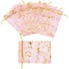 image:imageG2PLUS 50PCS Valentines Gift Bags Organza 3x4in Pink Foil Heart Sheer Mesh Organza Pouches with Drawstring for Valentines Day Party Favors Candy Gift Bags amp Wedding FavorsPink Gold  4x6