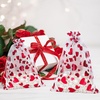 image:imageG2PLUS 50PCS Valentines Gift Bags Organza 3x4in Pink Foil Heart Sheer Mesh Organza Pouches with Drawstring for Valentines Day Party Favors Candy Gift Bags amp Wedding FavorsWhite Red  5x7