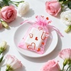 image:imageG2PLUS 50PCS Valentines Gift Bags Organza 3x4in Pink Foil Heart Sheer Mesh Organza Pouches with Drawstring for Valentines Day Party Favors Candy Gift Bags amp Wedding FavorsPink Red  4x6