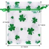 image:imageG2PLUS 50PCS Valentines Gift Bags Organza 3x4in Pink Foil Heart Sheer Mesh Organza Pouches with Drawstring for Valentines Day Party Favors Candy Gift Bags amp Wedding FavorsWhite Green  3x4