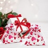 image:imageG2PLUS 50PCS Valentines Gift Bags Organza 3x4in Pink Foil Heart Sheer Mesh Organza Pouches with Drawstring for Valentines Day Party Favors Candy Gift Bags amp Wedding FavorsWhite Red  3x4