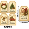 image:imageG2PLUS 60Pcs Gold Christmas Gift Tags  4 Styles Christmas Name Tags Xmas Tree Holiday Paper Gift Tags with String for DIY Crafts Party Favors Gift Exchange Stocking Stuffers5 Styles Vintage Christmas