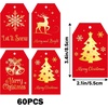 image:imageG2PLUS 60Pcs Gold Christmas Gift Tags  4 Styles Christmas Name Tags Xmas Tree Holiday Paper Gift Tags with String for DIY Crafts Party Favors Gift Exchange Stocking Stuffers4 Styles Red Christmas