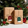 image:imageG2PLUS 60Pcs Gold Christmas Gift Tags  4 Styles Christmas Name Tags Xmas Tree Holiday Paper Gift Tags with String for DIY Crafts Party Favors Gift Exchange Stocking Stuffers2 StylesRed Green