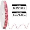 image:imageG2PLUS Christmas String  2mm 328ft Red Green White Cotton Twine String for Gift Wrapping Baking Packaging DIY Crafts Christmas Party DecorationsRed White