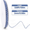 image:imageG2PLUS Christmas String  2mm 328ft Red Green White Cotton Twine String for Gift Wrapping Baking Packaging DIY Crafts Christmas Party DecorationsWhite Blue