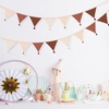 image:imageG2PLUS Cotton Fabric Bunting Banner 9Ft Green Triangle Pennant Banner Flag 12pcs DoubleSided Bunting Garland with Tassels for Birthday Nursery Baby Shower Classroom Hanging DecorKhaki