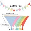 image:imageG2PLUS Cotton Fabric Bunting Banner 9Ft Green Triangle Pennant Banner Flag 12pcs DoubleSided Bunting Garland with Tassels for Birthday Nursery Baby Shower Classroom Hanging DecorMulti Color