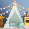 image:imageG2PLUS Cotton Fabric Bunting Banner 9Ft Green Triangle Pennant Banner Flag 12pcs DoubleSided Bunting Garland with Tassels for Birthday Nursery Baby Shower Classroom Hanging DecorMixed Color